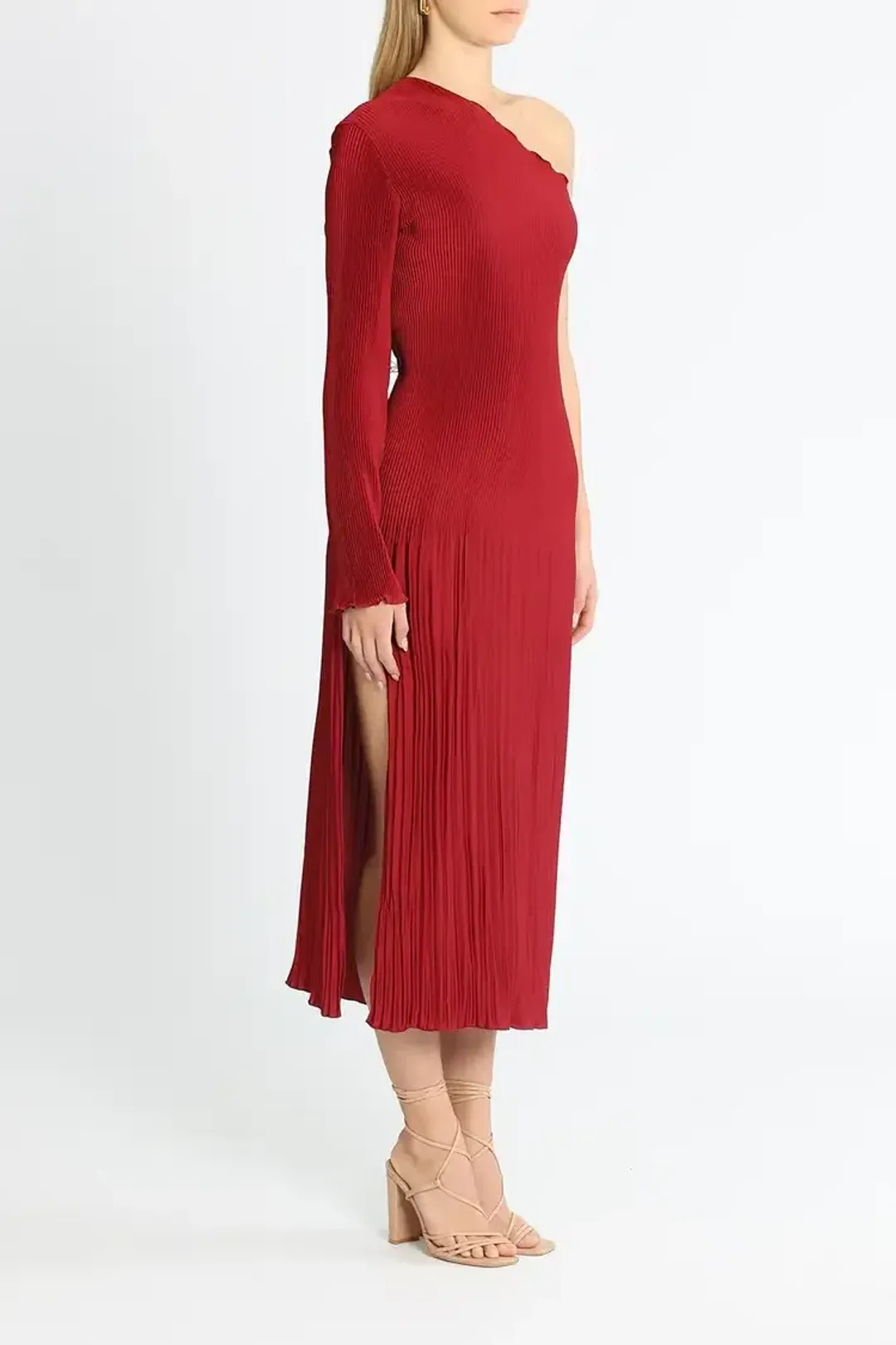 L'Idee Soiree Gigi Gown Sleeved Ruby Red Size 12 for rent on The Volte - main image