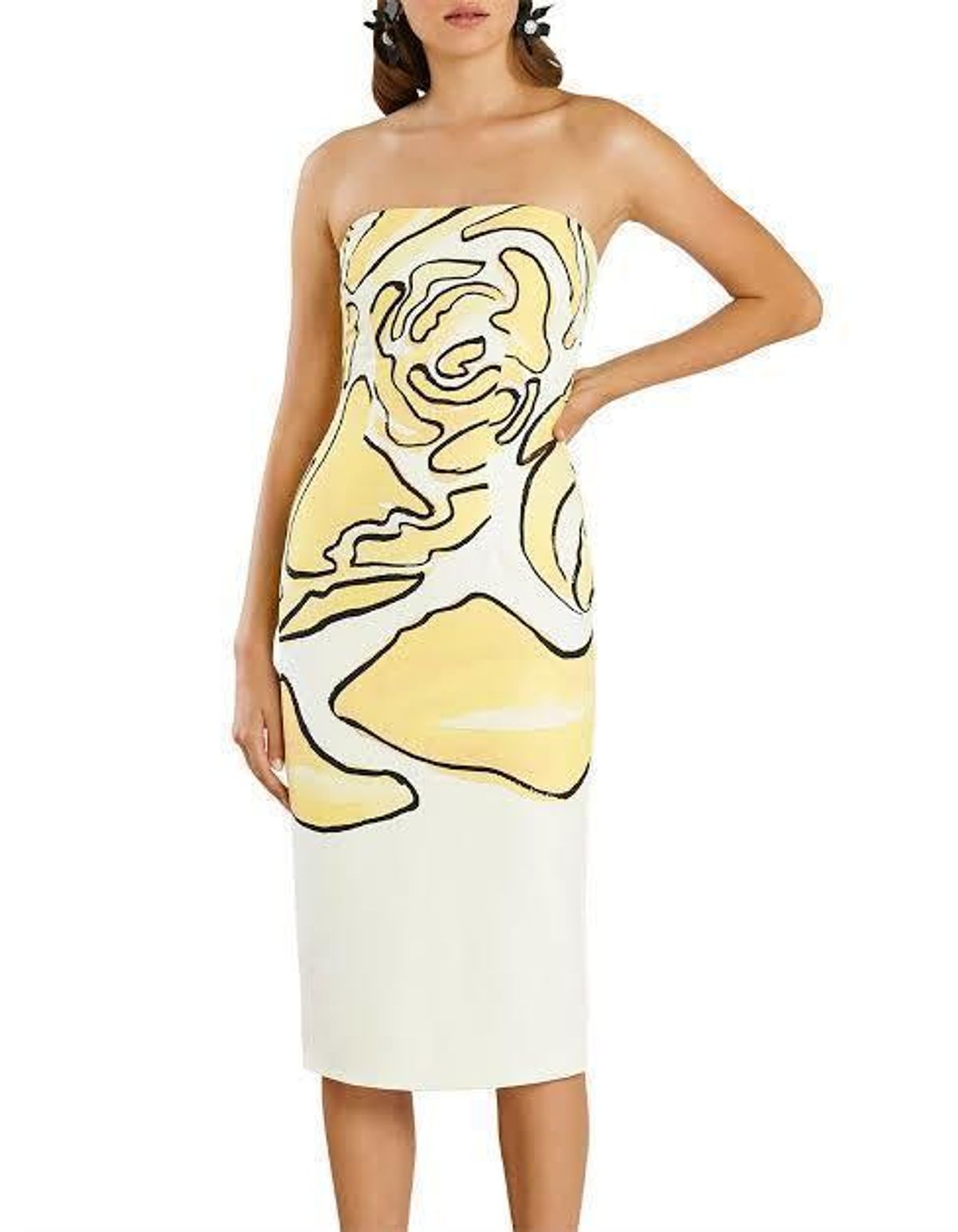 By Johnny Watercolour Midi Floral Dress Size 8 for rent on The Volte - main image