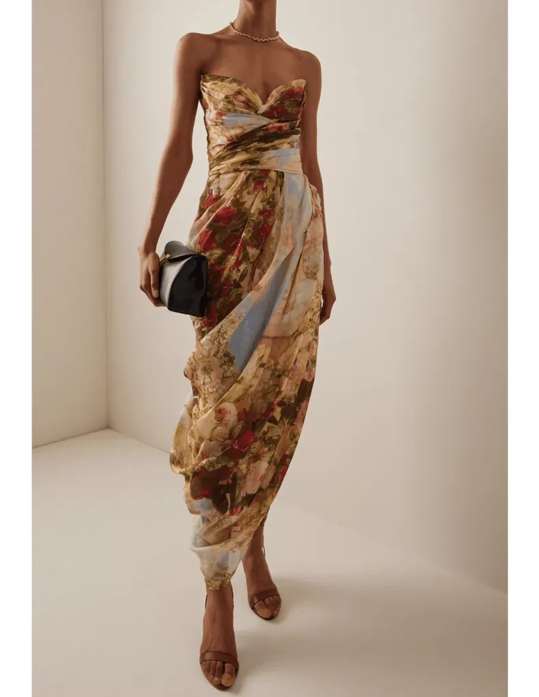 Zimmermann The Luminosity Strapless Midi in Rosy Garden Floral Size 0/Au 8 for rent on The Volte - main image