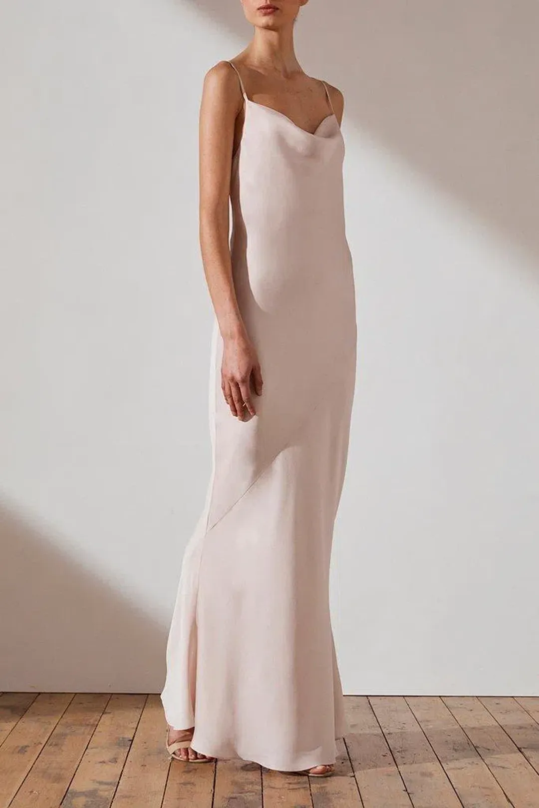 Shona Joy Luxe Bias Cowl Slip Dress Cream Size AU 8 for rent on The Volte - main image