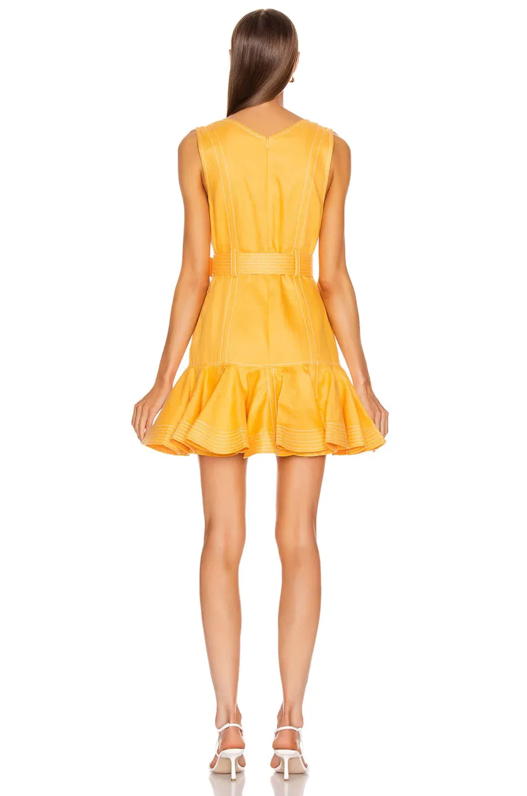 Zimmermann Super Eight Safari Mini Dress Mango Size 0 / AU 8 for rent on The Volte - main image