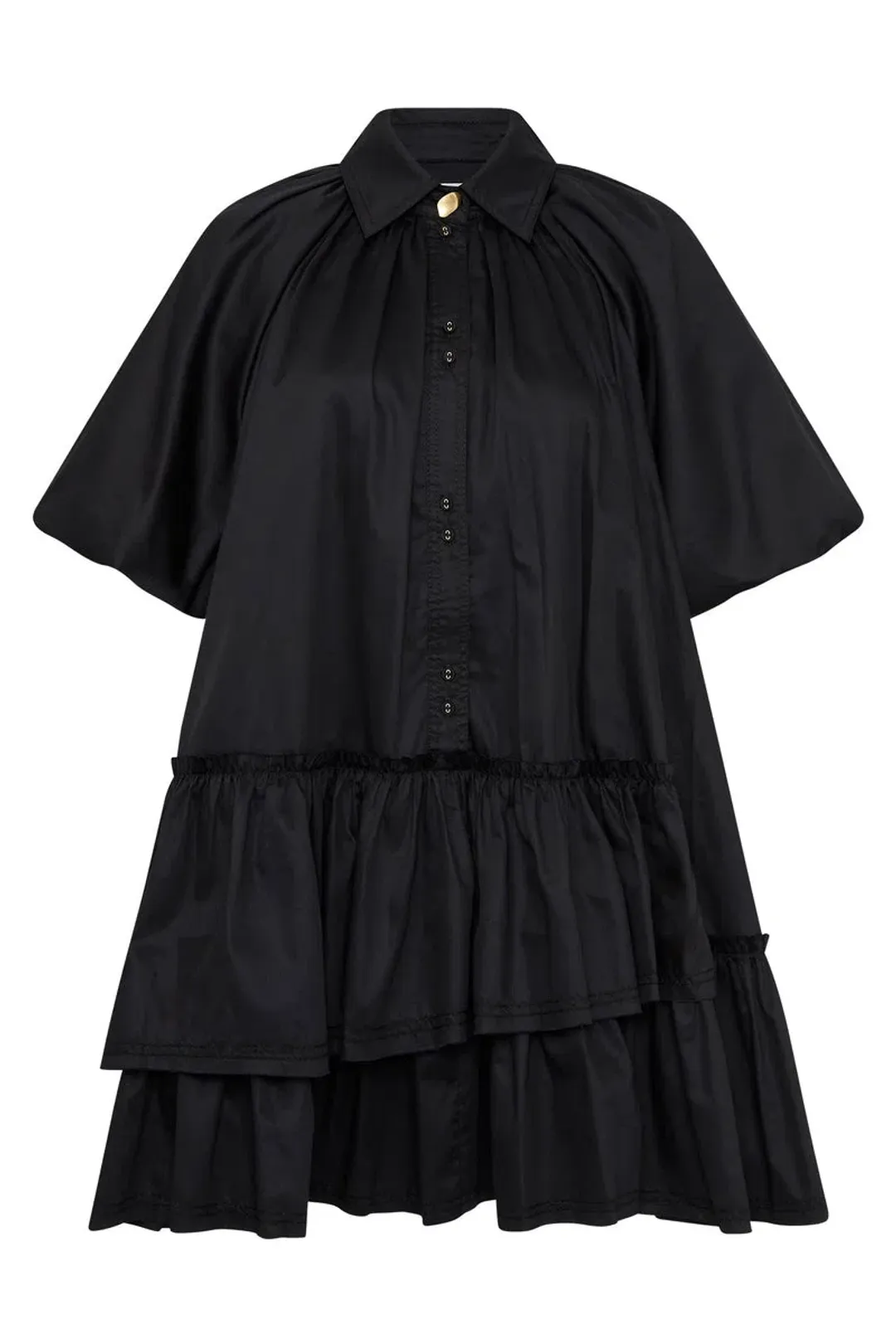 Aje  Ambience Smock Mini Dress Black Size 4 for rent on The Volte - main image
