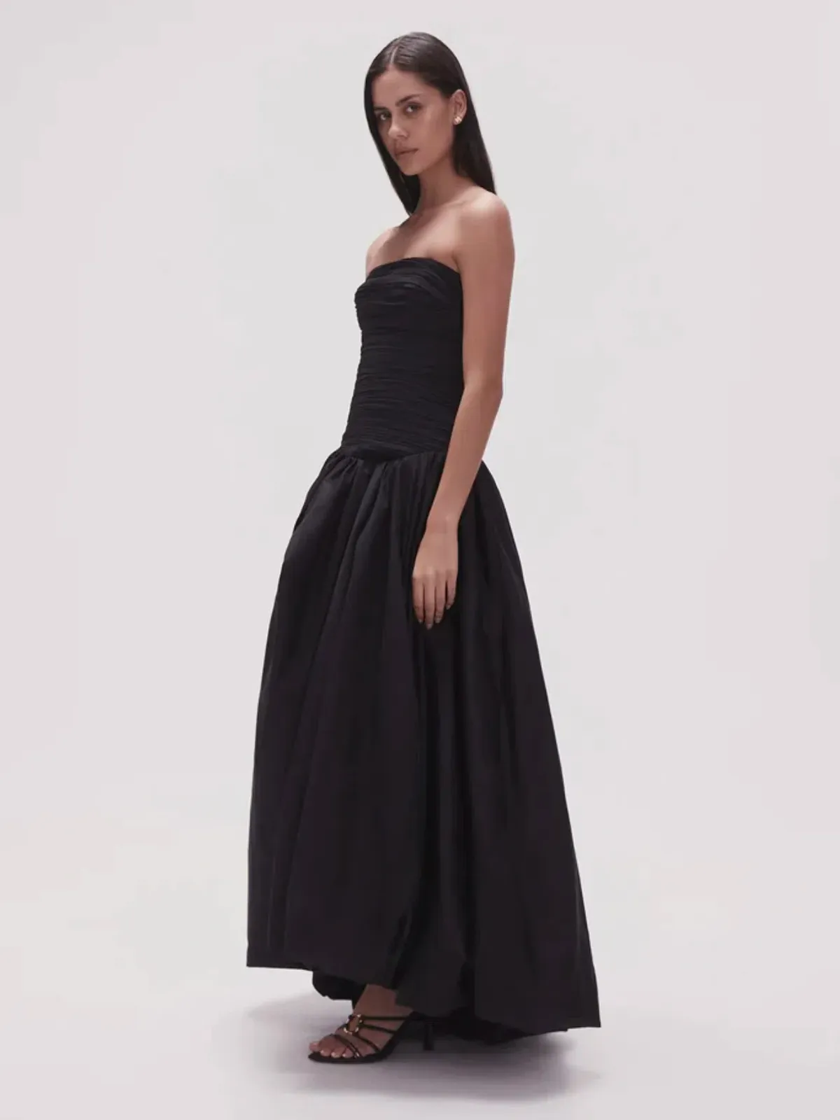 Aje Violette Bubble Hem Maxi Dress Black Size 4 for rent on The Volte - main image