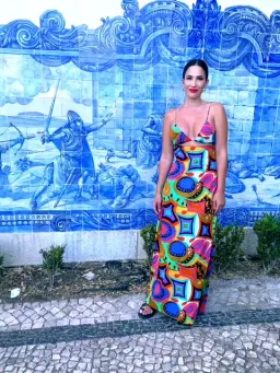 SWF Murano Cut Out A Line Maxi Dress Print Size 8 for rent on The Volte - image 1