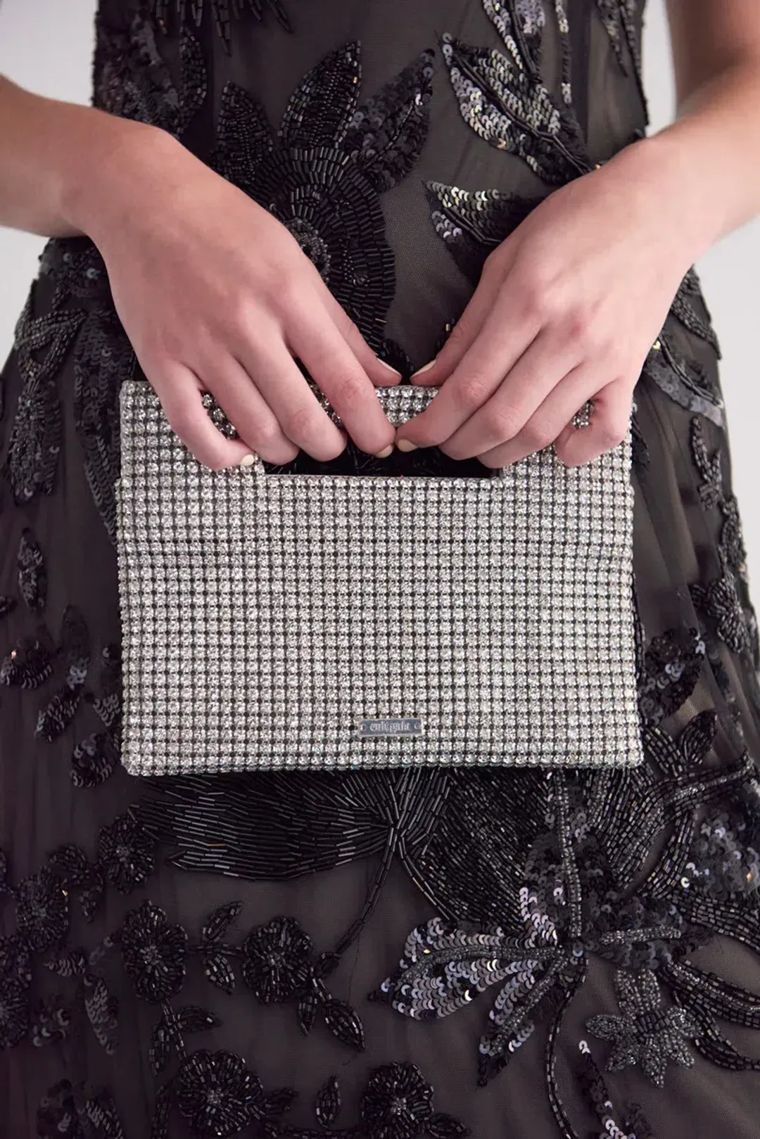 Cult Gaia Lucinda Mini Shoulder Bag Rhinestone Silver for rent on The Volte - main image