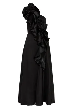 Aje Adelia Ruffle Dress Black Size 10 for rent on The Volte - image 3
