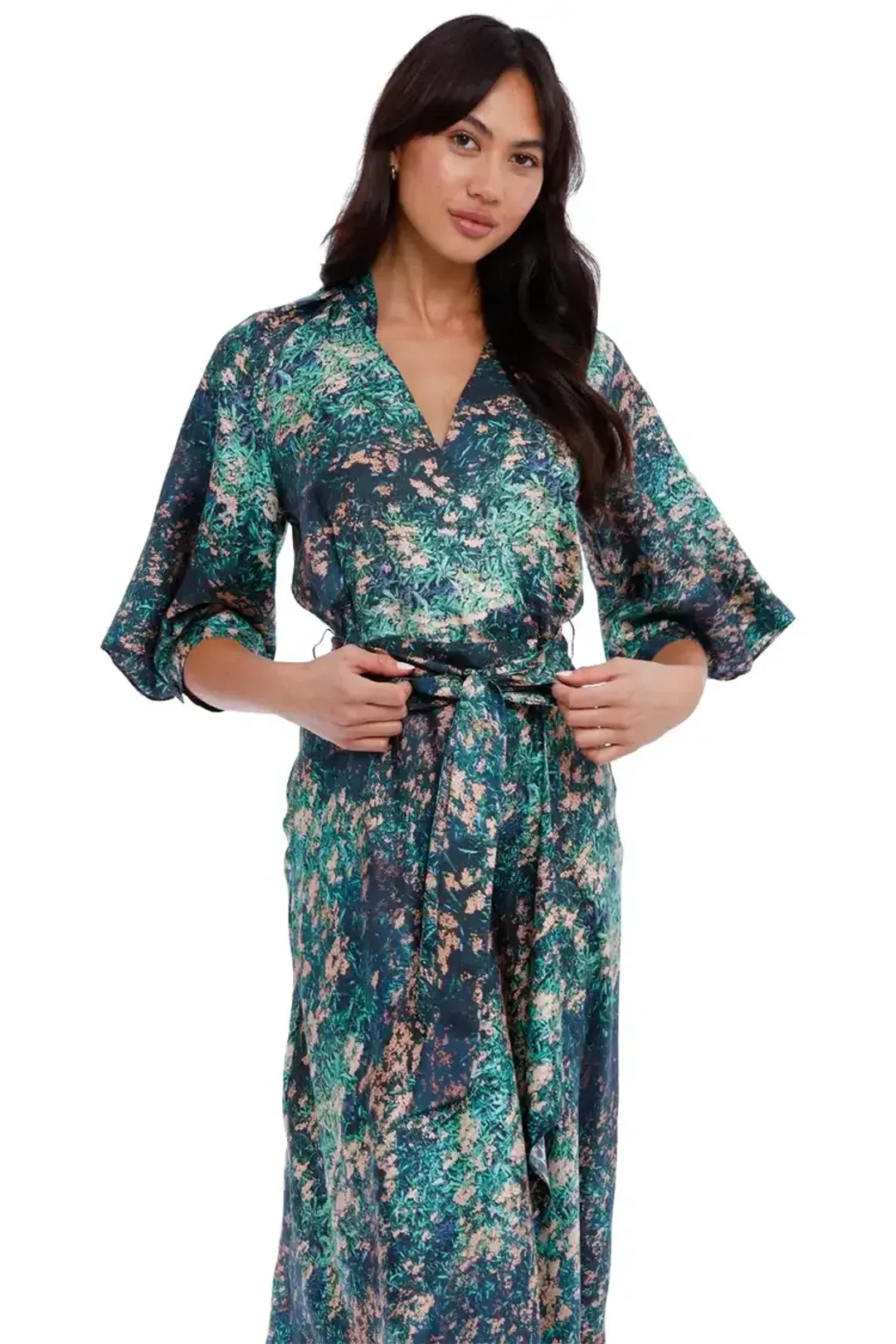Ginger & Smart Night Grass Wrap Dress Multi Print Size 16 for rent on The Volte - main image