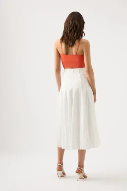 Aje Lucia Knit Bustier Top Coral Orange Size M/10 for rent on The Volte - image 5