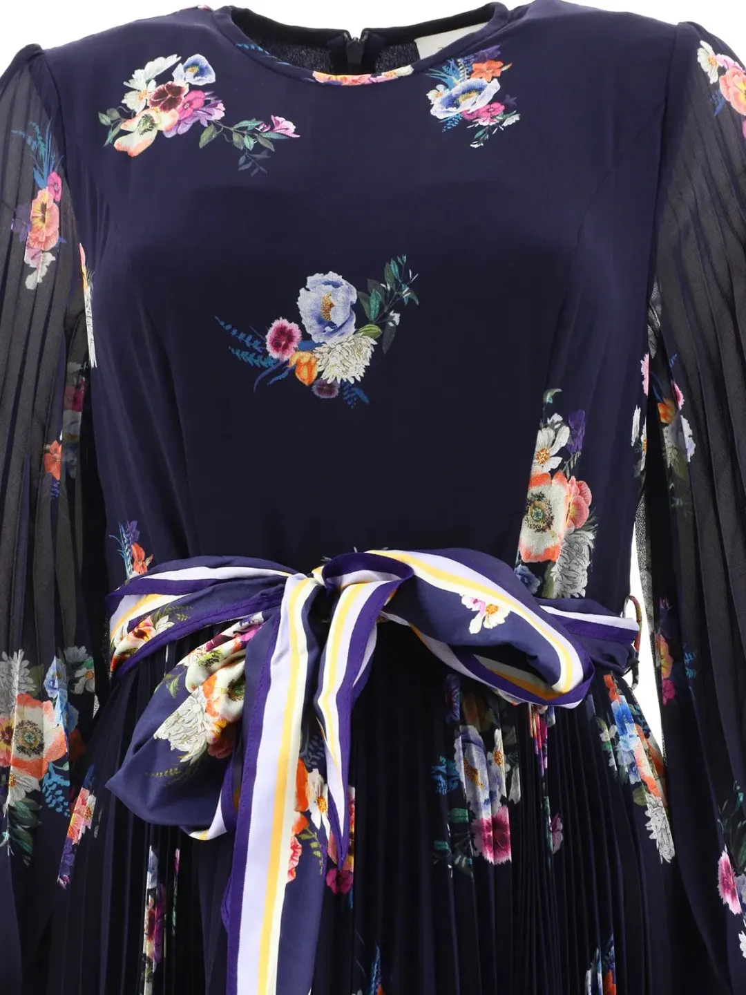 Zimmermann Sunray Long Sleeve Midi Dress Elka Floral Navy Size 1/ Au 10 for rent on The Volte - main image