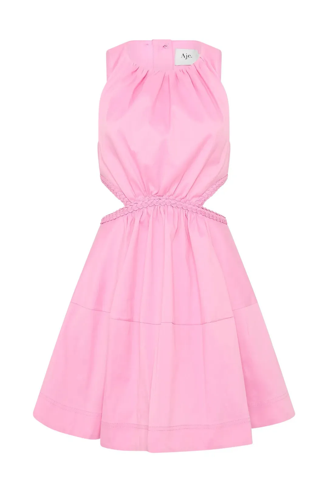 Aje Voyage Braided Cut Out Mini Dress Pink Size AU 10 for rent on The Volte - main image