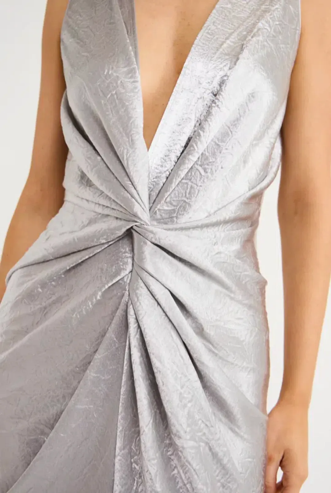 One Fell Swoop Gaia Dress In Mercury Silver Size AU 8 for rent on The Volte - main image
