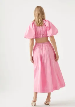 Aje Capucine Puff Sleeve Midi Dress Pink Size AU 10 for rent on The Volte - image 3