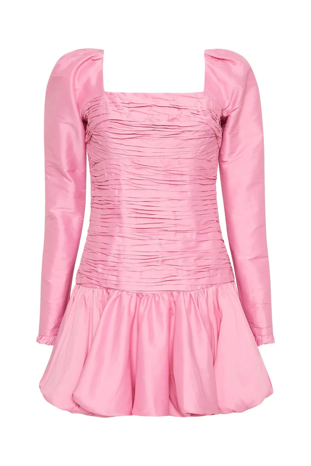 Aje Bon Bon Bijou Ruched Long Sleeve Mini Dress Pink Size US 6 / AU 10 for rent on The Volte - main image