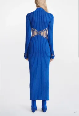 Dion Lee Braid Reflective Dress Blue Silver Size 8  for rent on The Volte - image 3