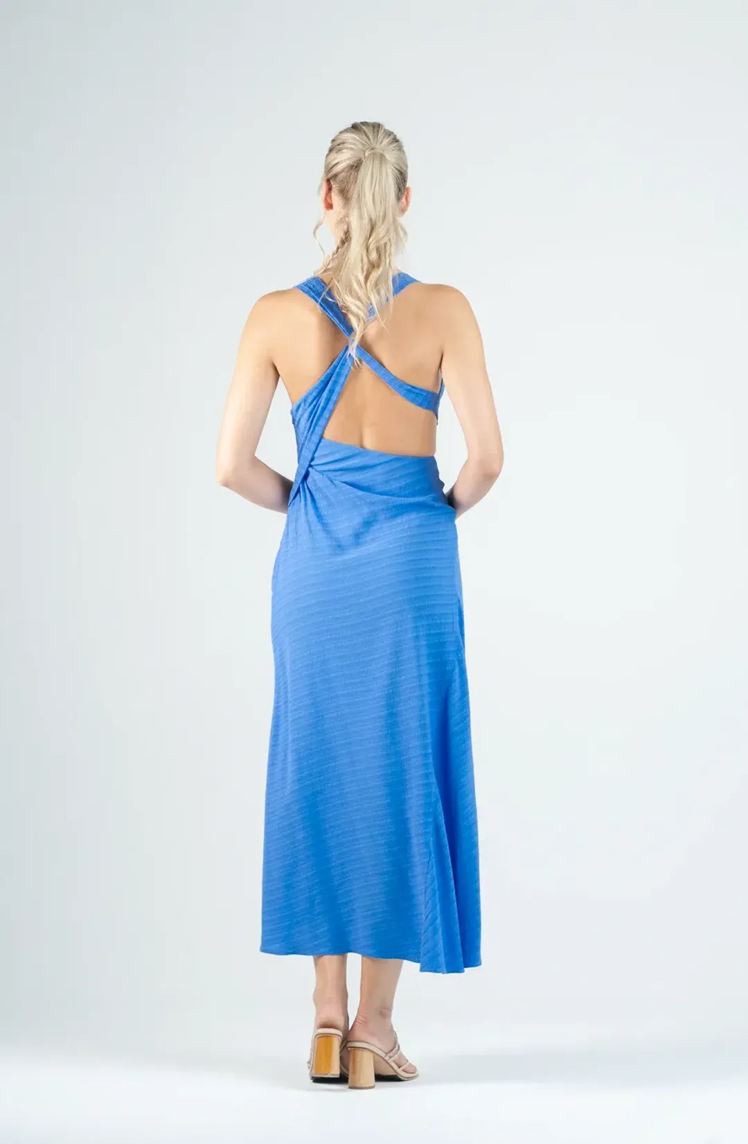 One Fell Swoop Zoe Midi Dress Blue Size 8 for rent on The Volte - main image