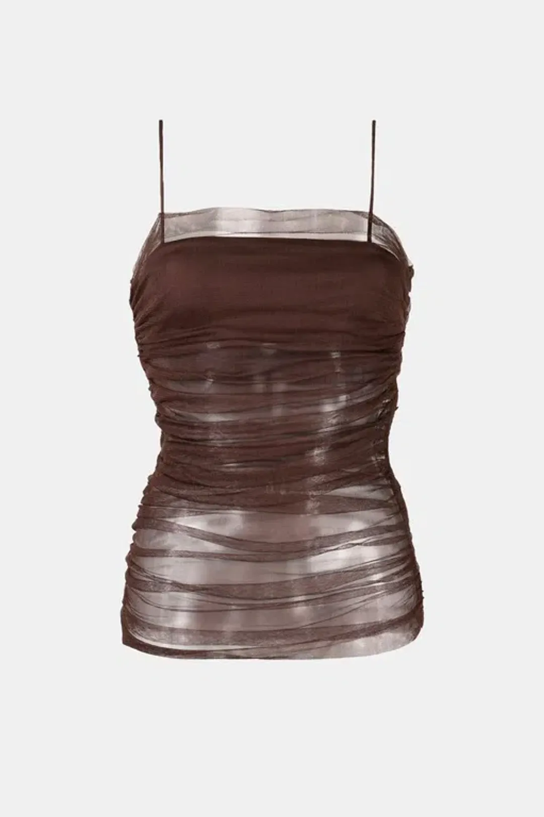 Christopher Esber Veiled Cami & Twisted Wrap Maxi Skirt Set Brown Size L/AU 12  for rent on The Volte - main image