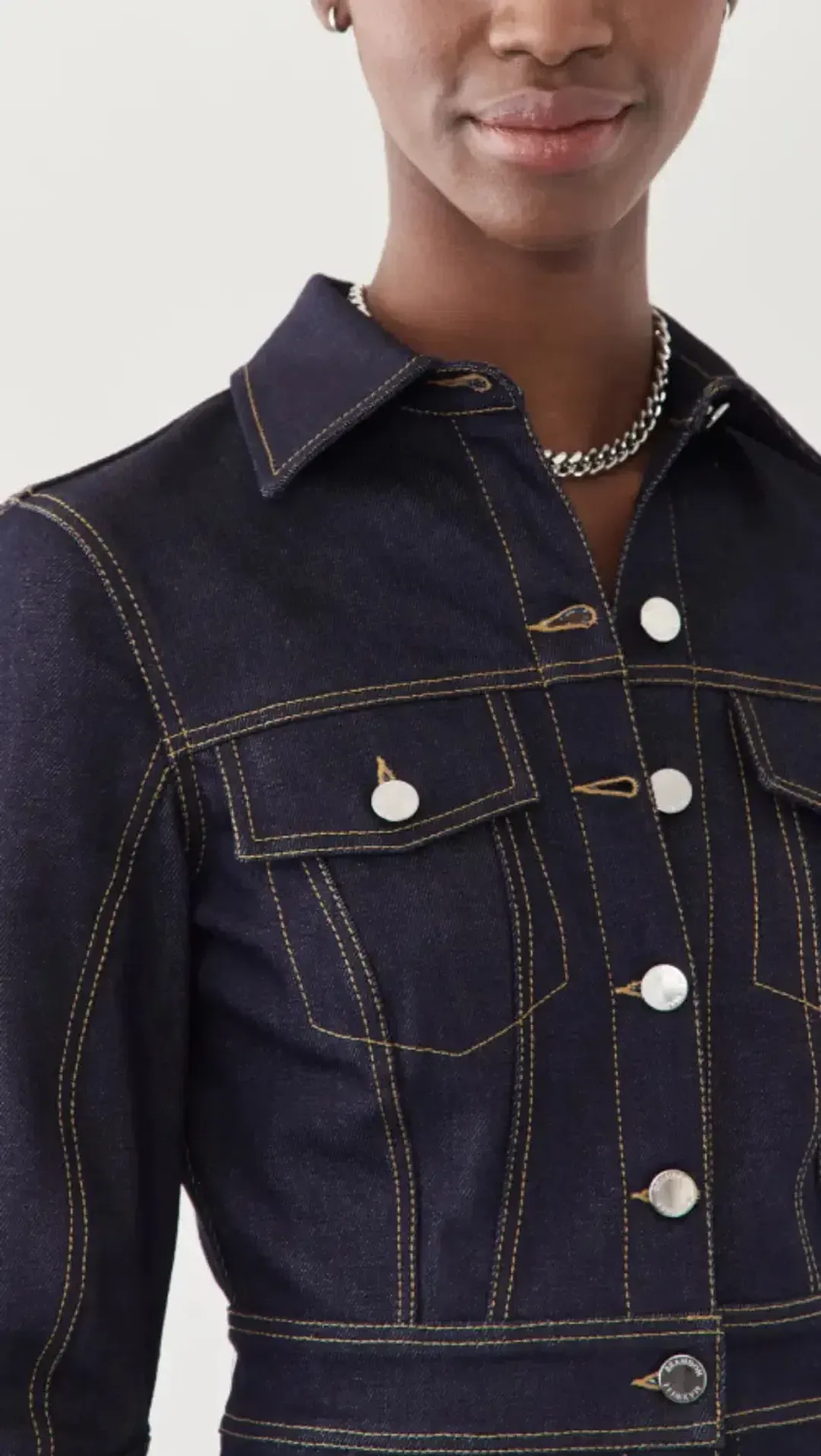 Brandon Maxwell Stretch Denim Button Down Dress Blue Size 2/Au 6 for rent on The Volte - main image