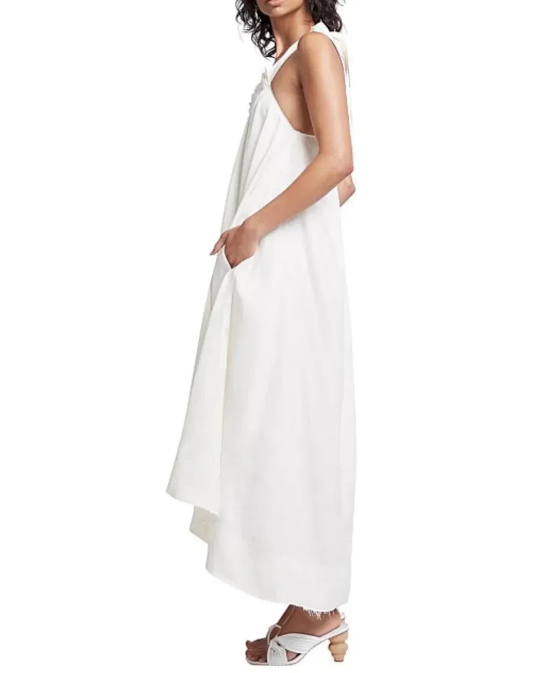Aje Rarity One Shoulder Midi Dress White Size 10 for rent on The Volte - main image