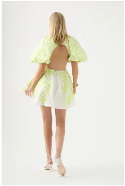Aje Botanical Applique Mini Dress Ivory/Citrus Yellow Size XXS / AU 4 for rent on The Volte - image 3