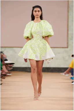 Aje Botanical Applique Mini Dress Ivory/Citrus Yellow Size XXS / AU 4 for rent on The Volte - image 4