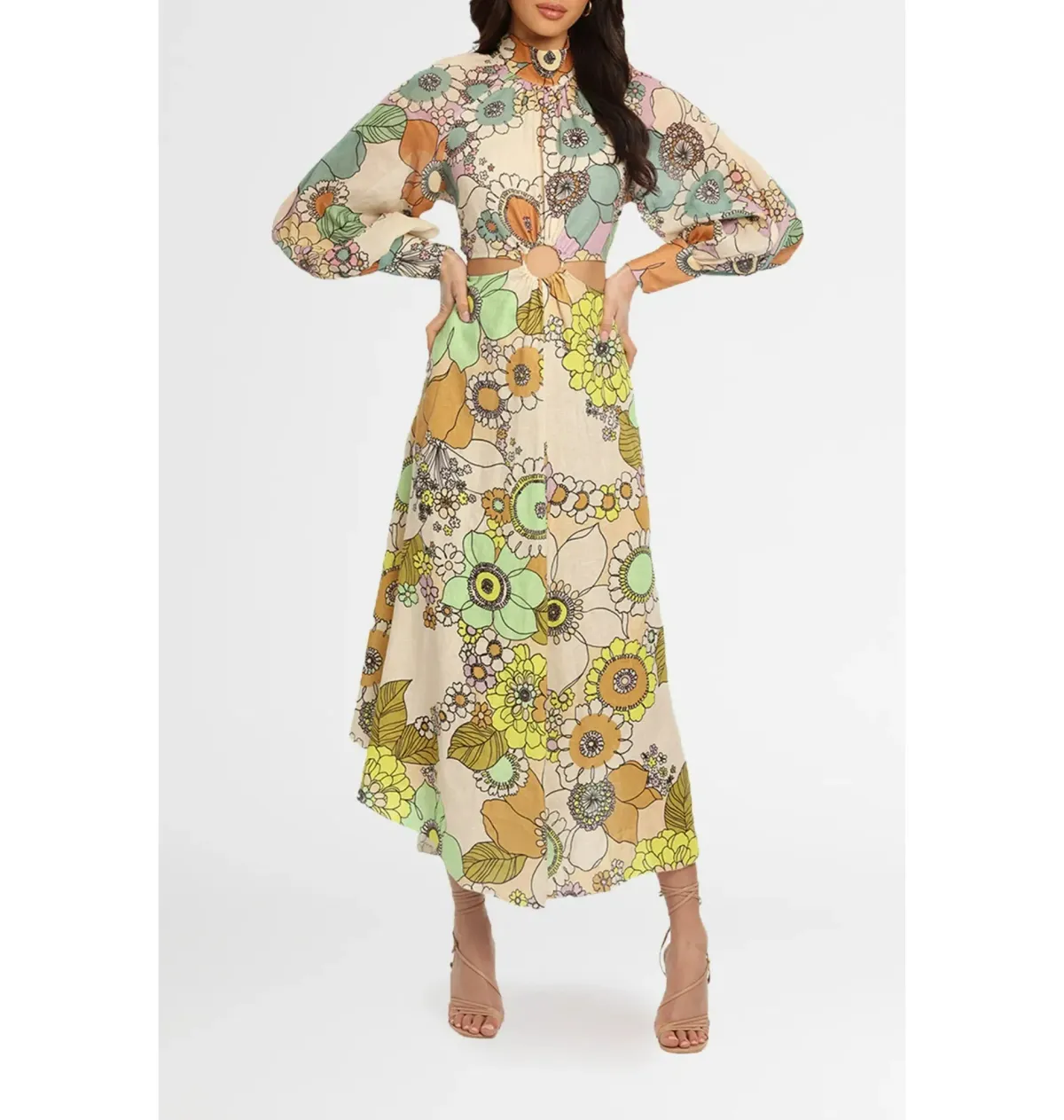 Alemais Farrah Maxi Dress Multi Floral Size AU 10 for rent on The Volte - main image