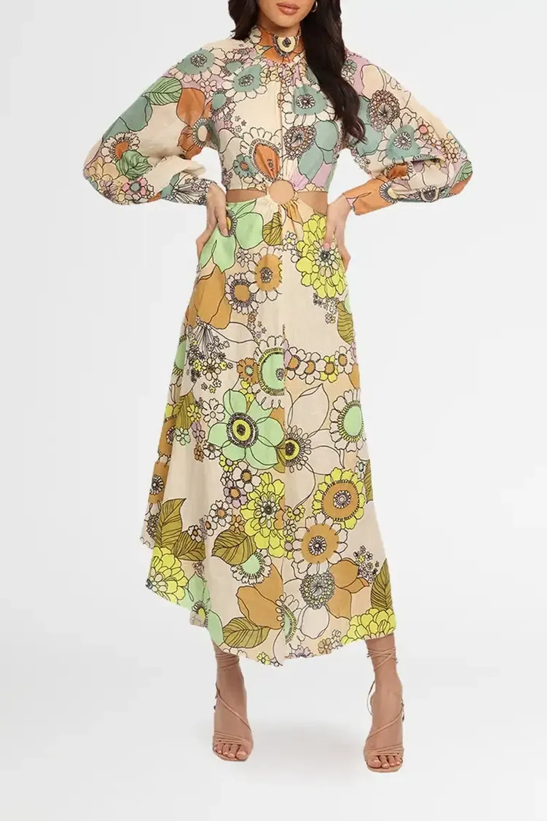 Alemais Farrah Maxi Dress Multi Floral Size 14 for rent on The Volte - main image