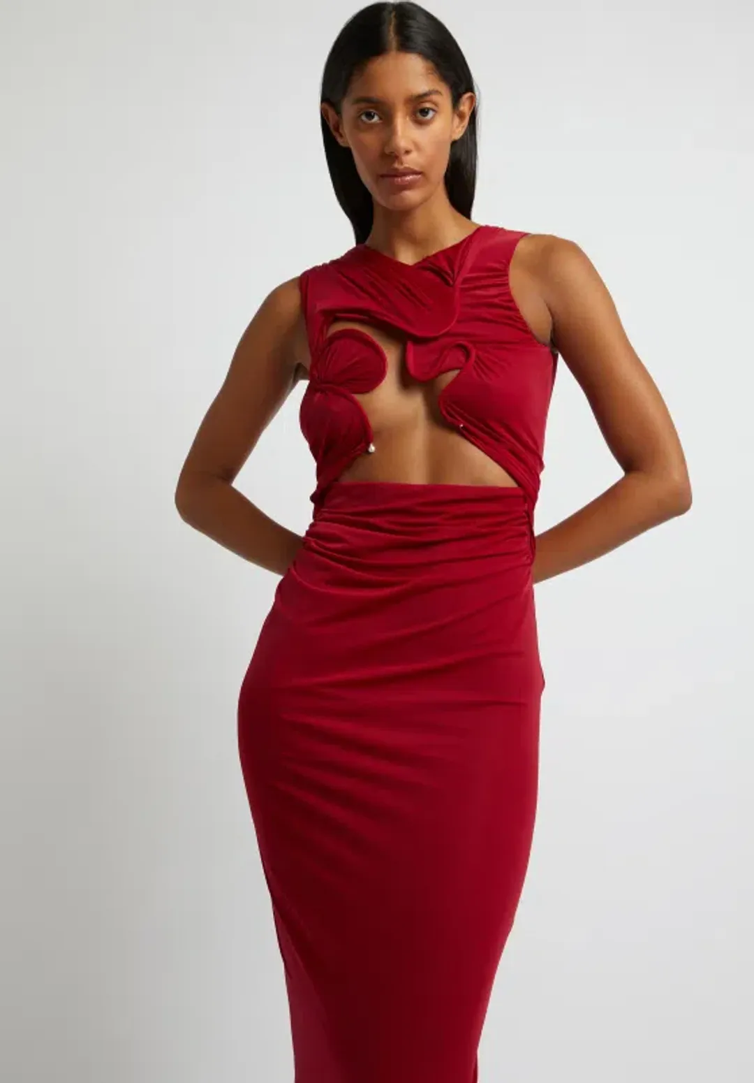 Christopher Esber Venus Tank Dress Cherry Size 10 for rent on The Volte - main image