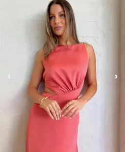 One Fell Swoop Essence Maxi Dress Grapefruit Size 12 for rent on The Volte - image 6
