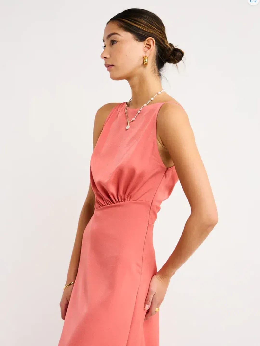 One Fell Swoop Essence Maxi Dress Grapefruit Size 12 for rent on The Volte - main image