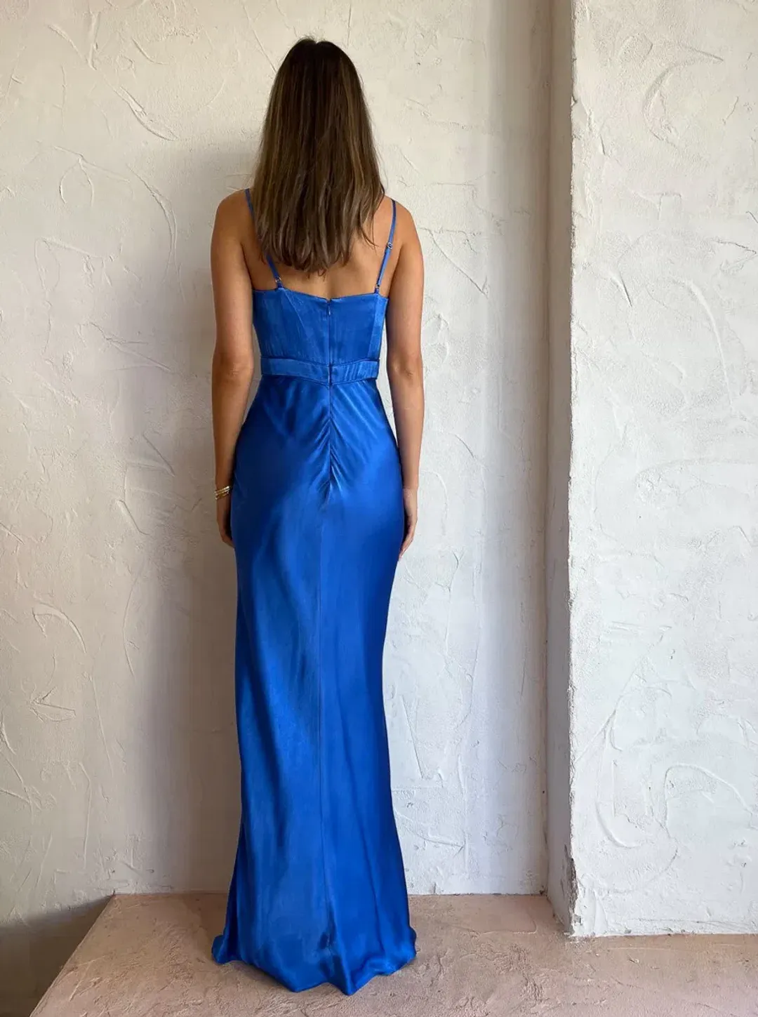 Shona Joy Oliviera Ruched Maxi Dress Blue Size 8 for rent on The Volte - main image