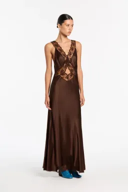 Sir the Label Aries Cut Out Gown Chocolate Size 6 for rent on The Volte - image 1