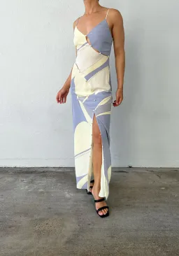 Sir the label Adrianna Buttoned Slip Dress Blue Multi Size 6 for rent on The Volte - image 1