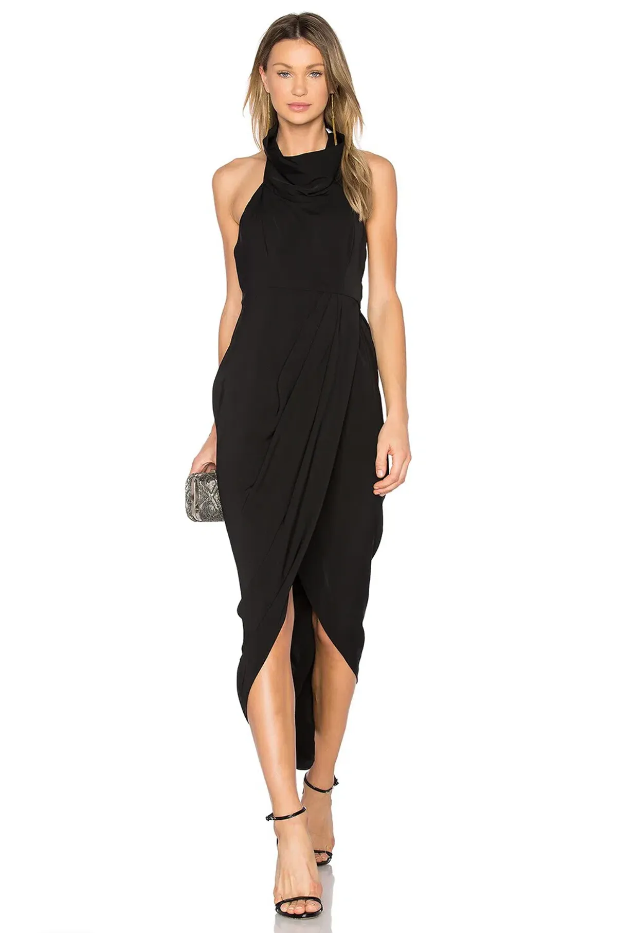 Shona Joy Funnel Neck Backless Maxi Dress Black Size 8 for rent on The Volte - main image