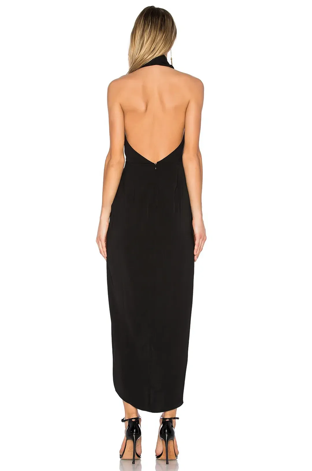Shona Joy Funnel Neck Backless Maxi Dress Black Size 8 for rent on The Volte - main image