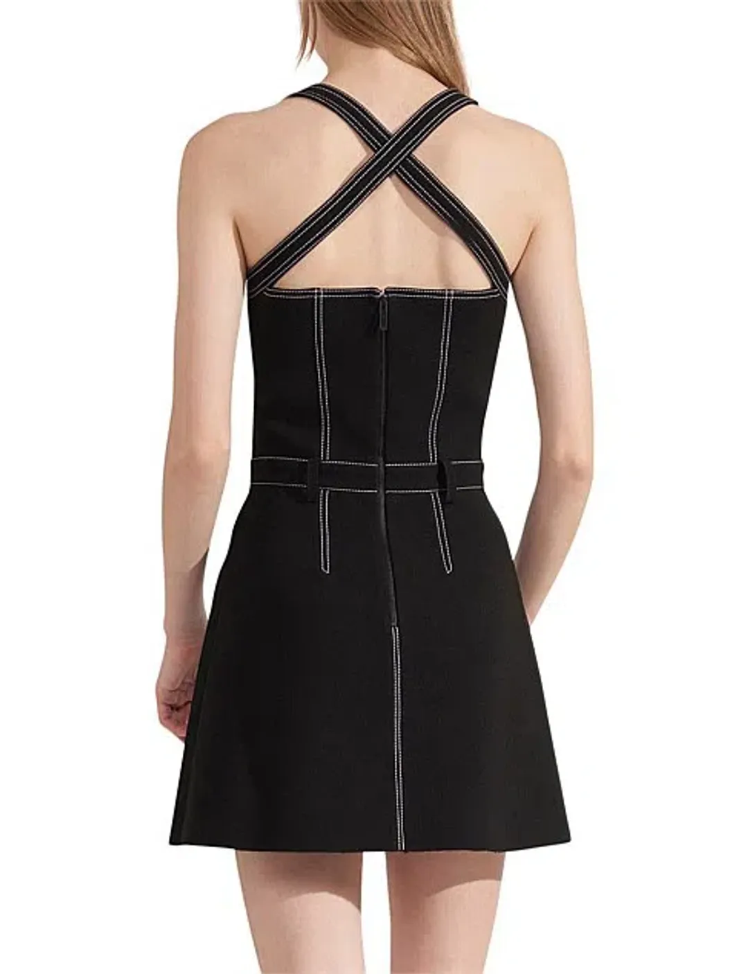 Dion Lee Stitch Tuck Mini Dress Black Size AU 8 for rent on The Volte - main image