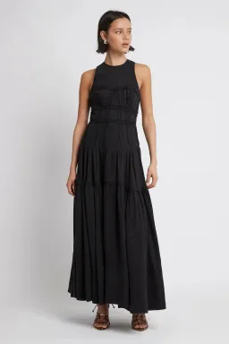 Aje Tidal Corset Midi Dress Black Size AU 6 for rent on The Volte - image 1