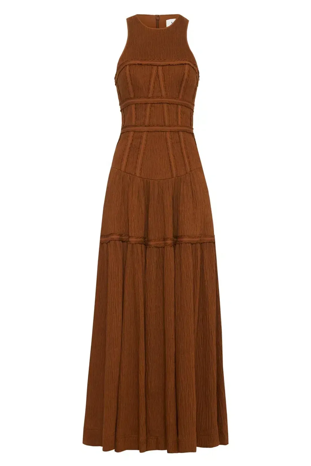 Aje Tidal Corset Midi Dress Coffee Size AU 8 for rent on The Volte - main image