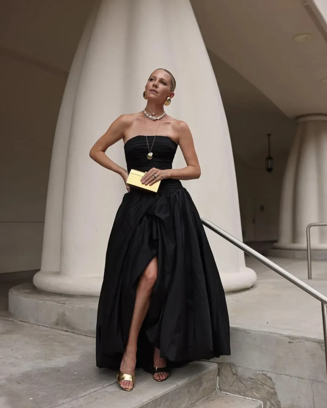 Aje Violette Bubble Hem Maxi Dress Black Size AU 8 for rent on The Volte - main image