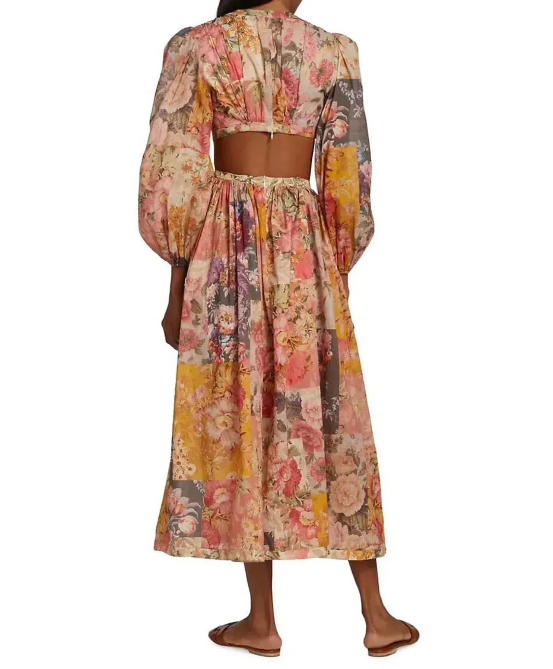 Zimmermann Pattie Patchwork Dress in Patch Floral Size 1 / Au 10 for rent on The Volte - main image
