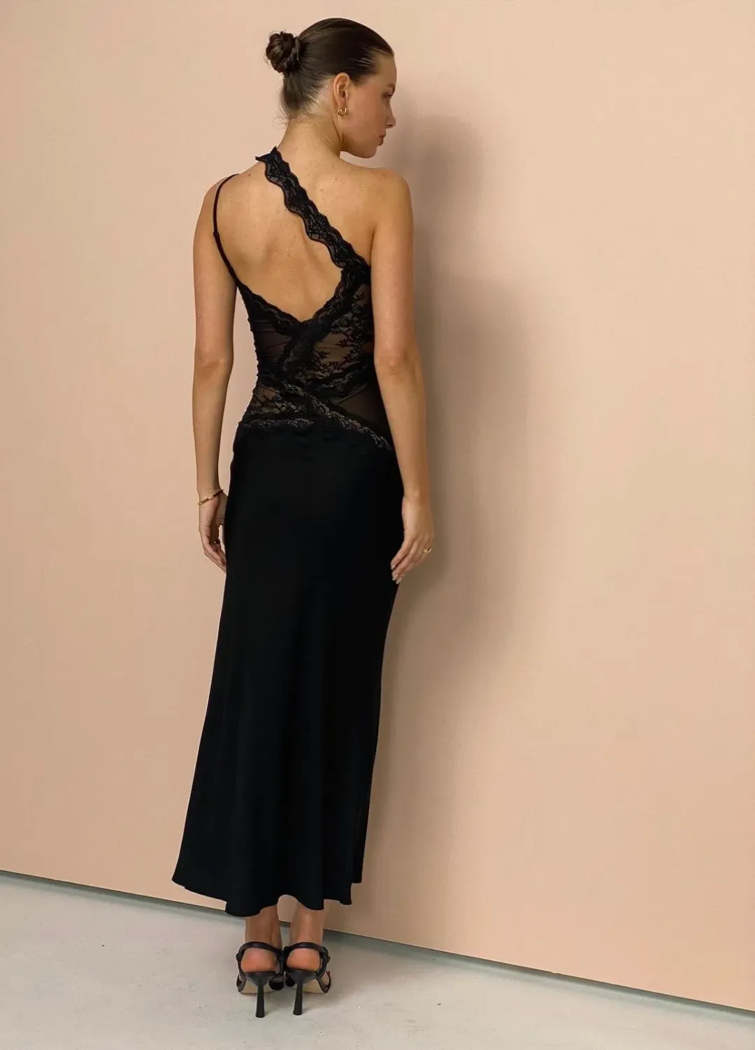 Bec & Bridge Ria Asym Maxi Dress Black Size 8 for rent on The Volte - main image