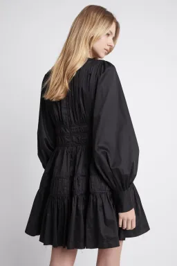 AJE Fallingwater Gathered Mini Dress Black Size 6 for rent on The Volte - image 3
