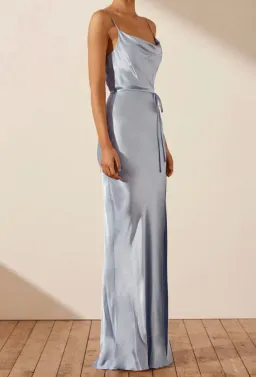Shona Joy La Lune Bias Cowl Maxi in Powder Blue Size 6 for rent on The Volte - image 4