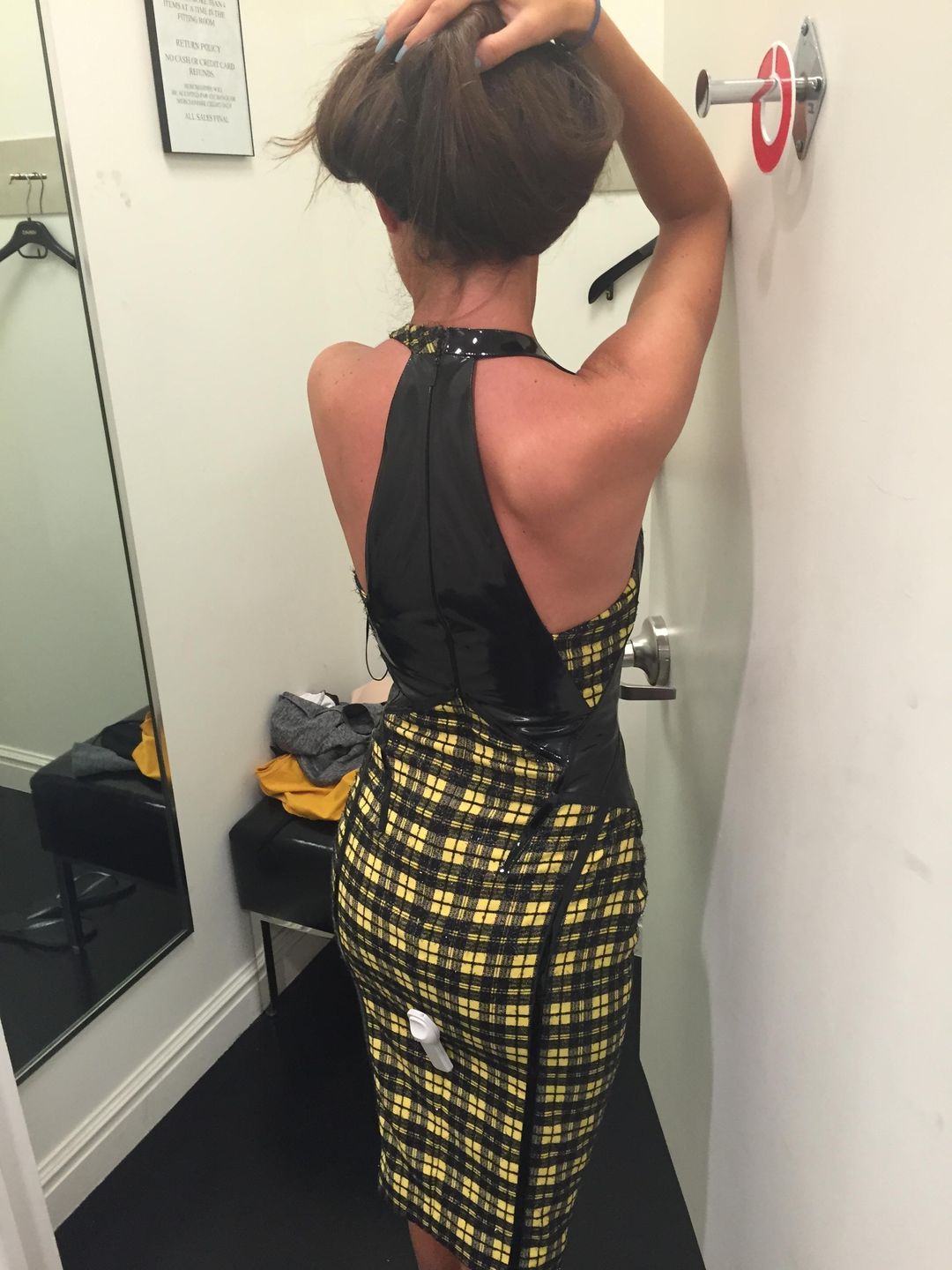 Versace Lurex Tartan Dress Print Size 4 for rent on The Volte - main image