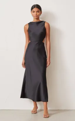 Bec & Bridge Seraphine Cut Out Midi Dress Black Size 8 for rent on The Volte - image 1