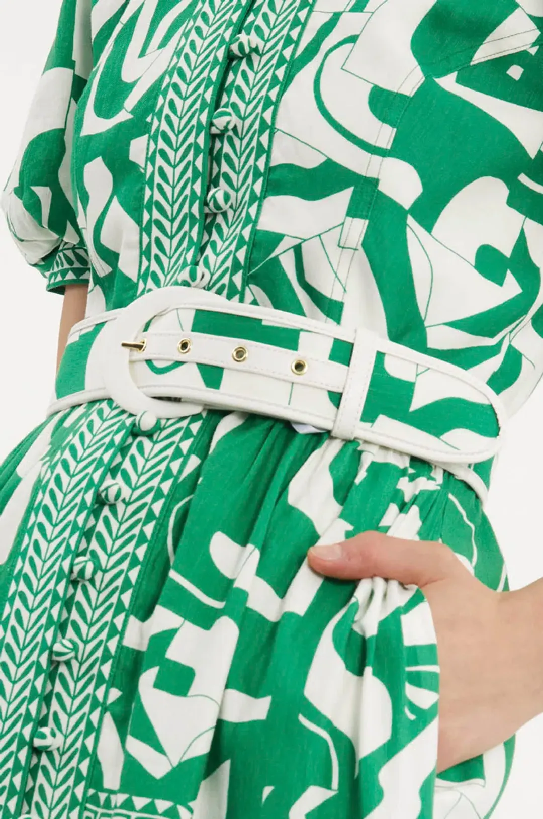 Rebecca Vallance Buttercup Midi Dress Green Print Size 8 for rent on The Volte - main image