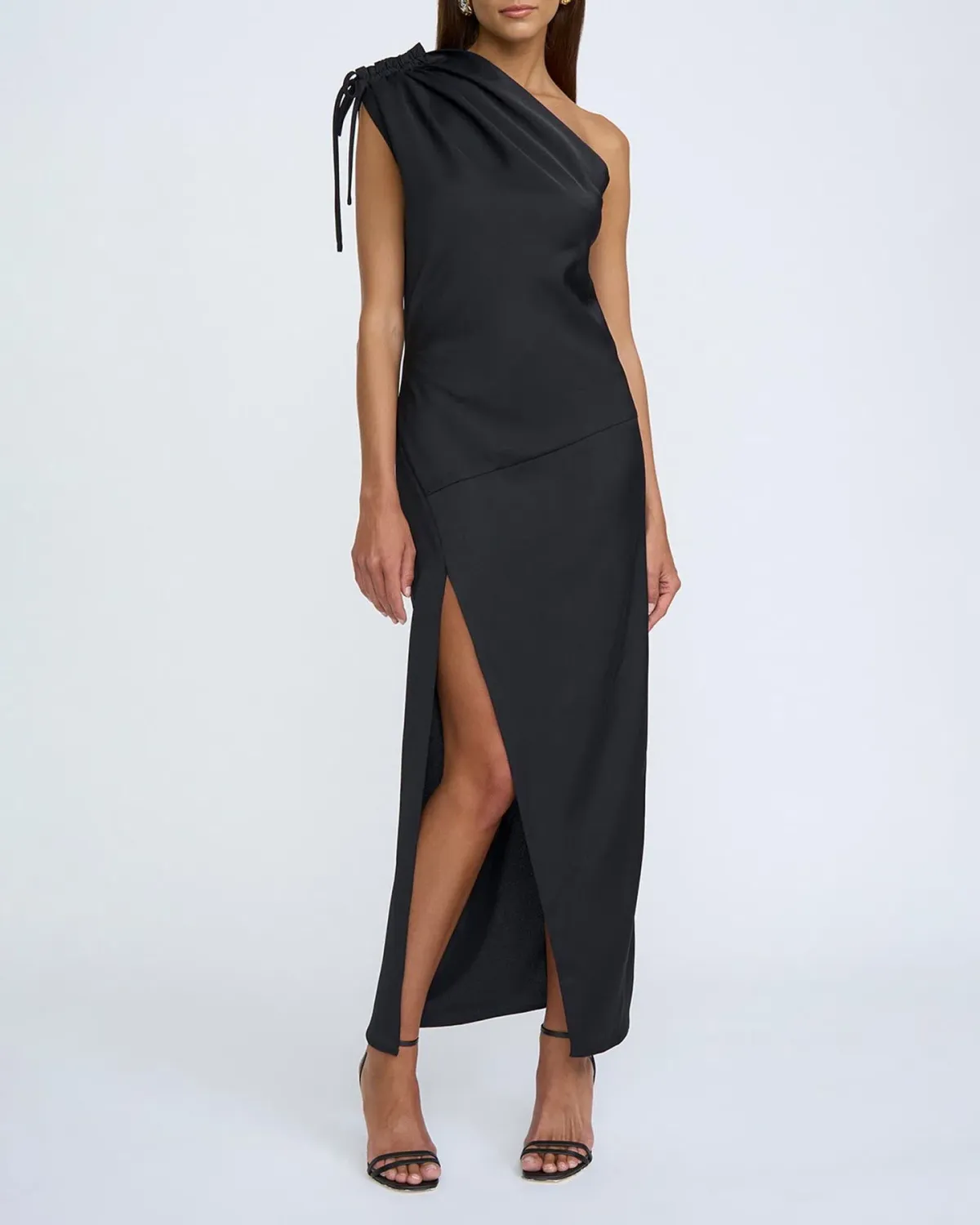 By Johnny One Shoulder Jasmine Dress Black Size 10 for rent on The Volte - main image