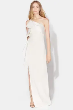 Halston Heritage Leda Gown White Size 6 for rent on The Volte - image 3