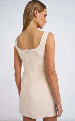By Johnny Amelia Curve Mini Dress in Bone Ivory Size 12 for rent on The Volte - image 3