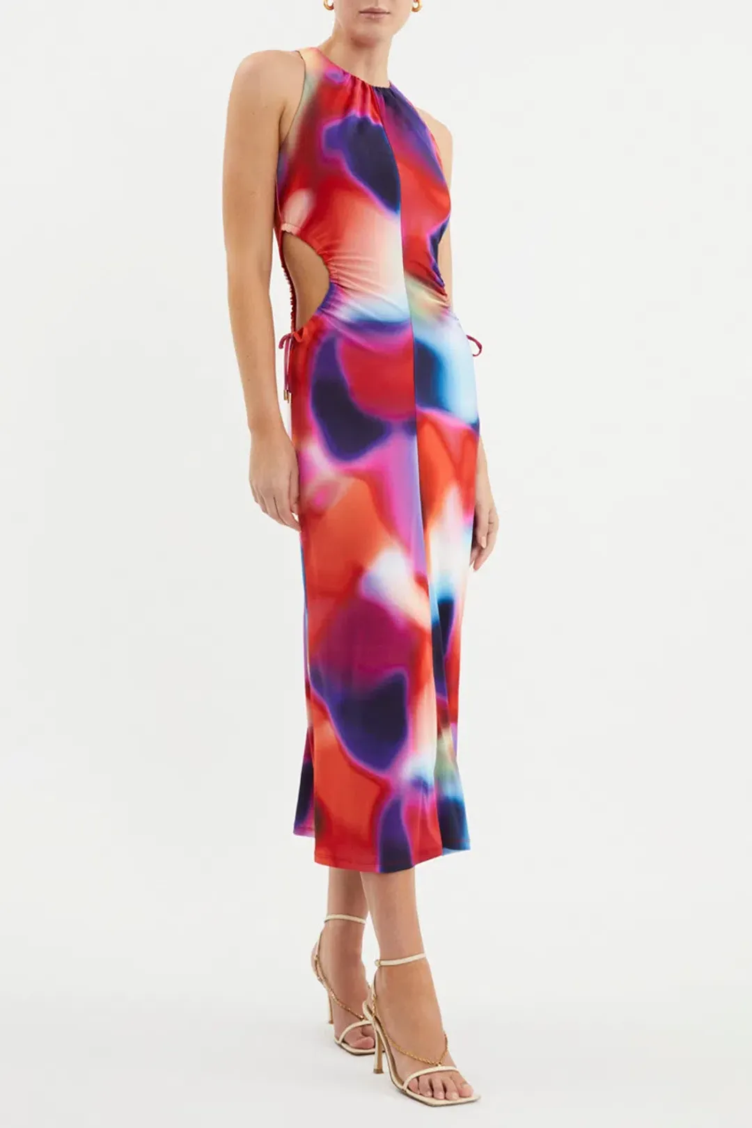 Rebecca Vallance Del Prado Cut Out Midi Dress Multi Size 10 for rent on The Volte - main image