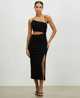 Lover Royce Midi Dress Black Size 6 for rent on The Volte - image 1